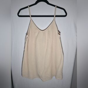 Shade & Shore Cream Cotton Gauze Mini Dress Coastal Grandmother Aesthetic